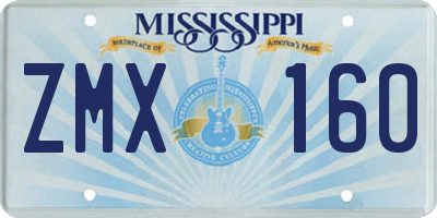 MS license plate ZMX160