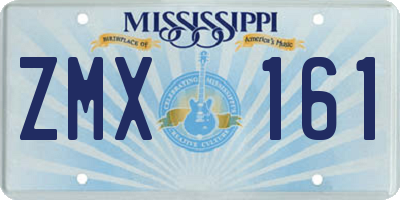MS license plate ZMX161