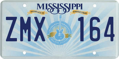 MS license plate ZMX164