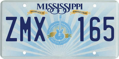 MS license plate ZMX165