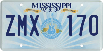 MS license plate ZMX170