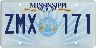 MS license plate ZMX171