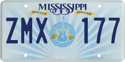 MS license plate ZMX177