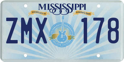 MS license plate ZMX178