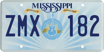 MS license plate ZMX182