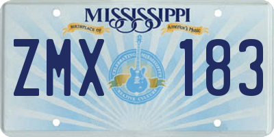 MS license plate ZMX183