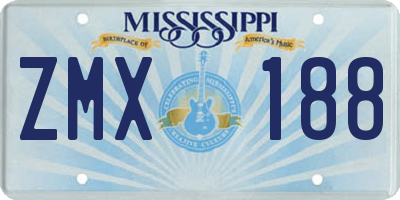 MS license plate ZMX188