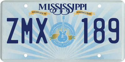 MS license plate ZMX189
