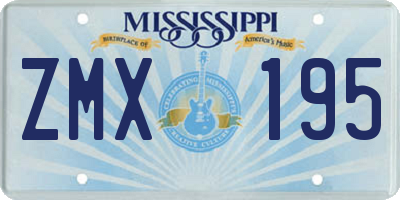 MS license plate ZMX195