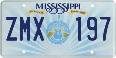 MS license plate ZMX197