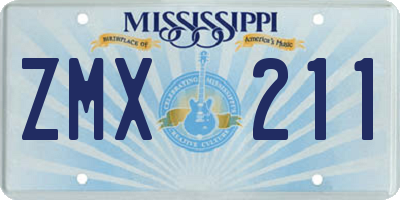 MS license plate ZMX211