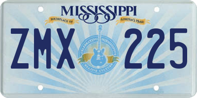 MS license plate ZMX225
