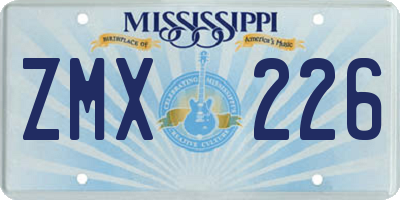 MS license plate ZMX226