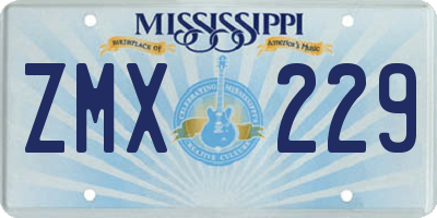 MS license plate ZMX229