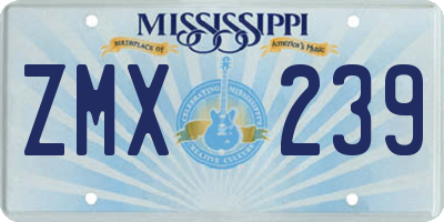 MS license plate ZMX239
