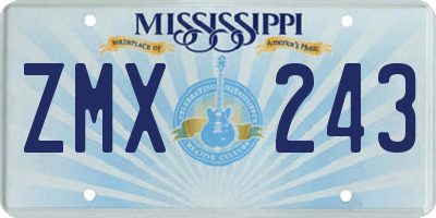 MS license plate ZMX243