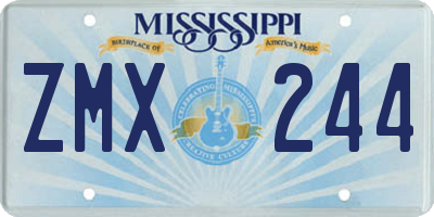 MS license plate ZMX244