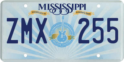 MS license plate ZMX255