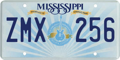 MS license plate ZMX256