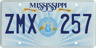 MS license plate ZMX257