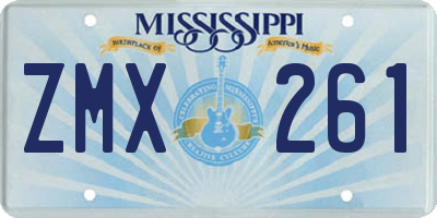 MS license plate ZMX261