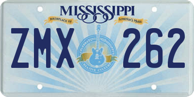 MS license plate ZMX262