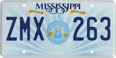 MS license plate ZMX263