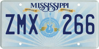 MS license plate ZMX266