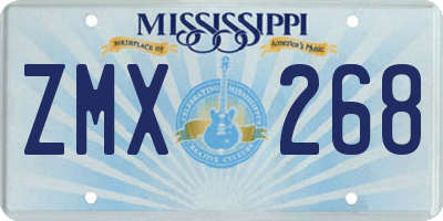 MS license plate ZMX268