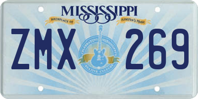 MS license plate ZMX269
