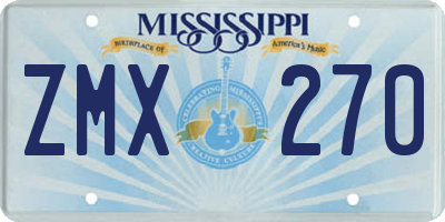 MS license plate ZMX270