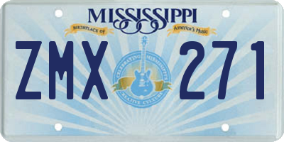 MS license plate ZMX271