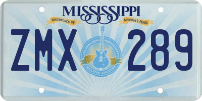 MS license plate ZMX289