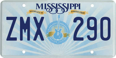 MS license plate ZMX290