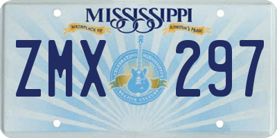 MS license plate ZMX297