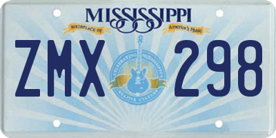 MS license plate ZMX298