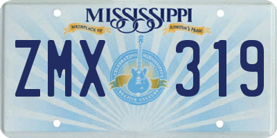 MS license plate ZMX319