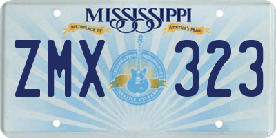 MS license plate ZMX323