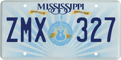 MS license plate ZMX327