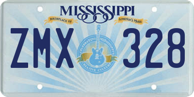 MS license plate ZMX328
