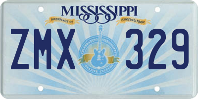 MS license plate ZMX329