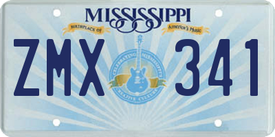MS license plate ZMX341