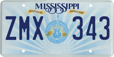 MS license plate ZMX343