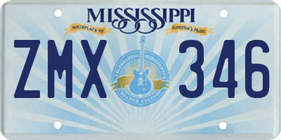 MS license plate ZMX346