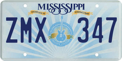 MS license plate ZMX347