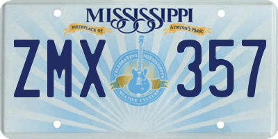 MS license plate ZMX357