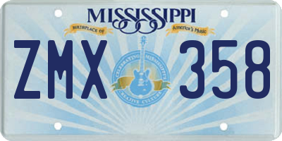 MS license plate ZMX358