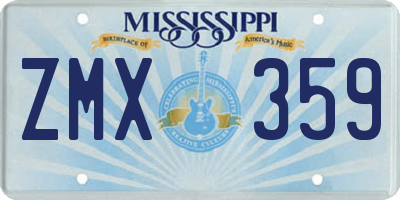 MS license plate ZMX359