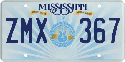 MS license plate ZMX367