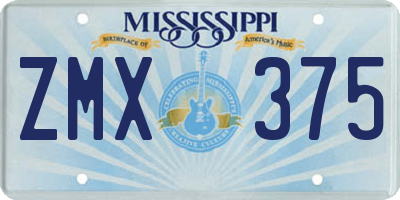 MS license plate ZMX375